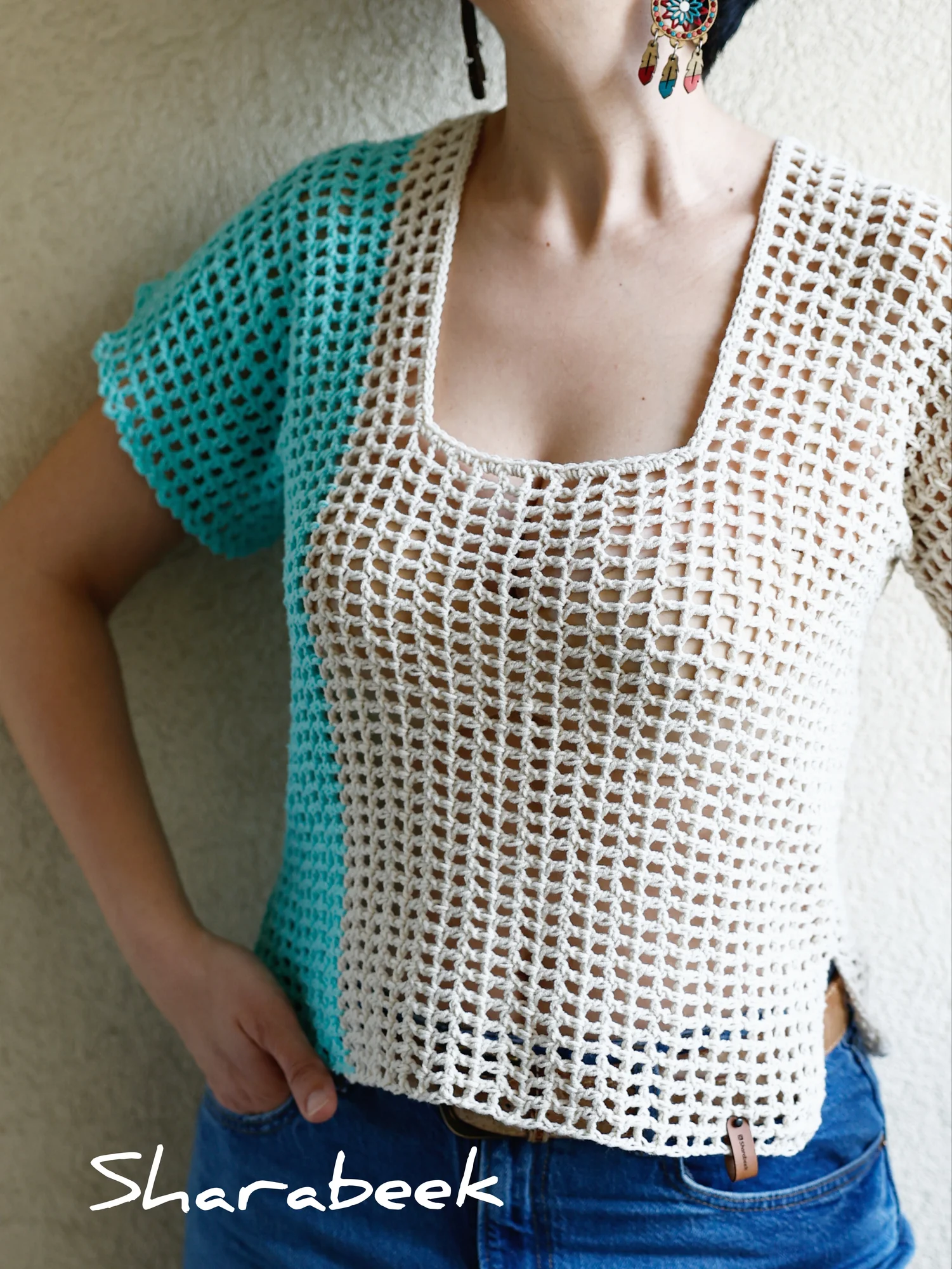 Top chichi. turquoise