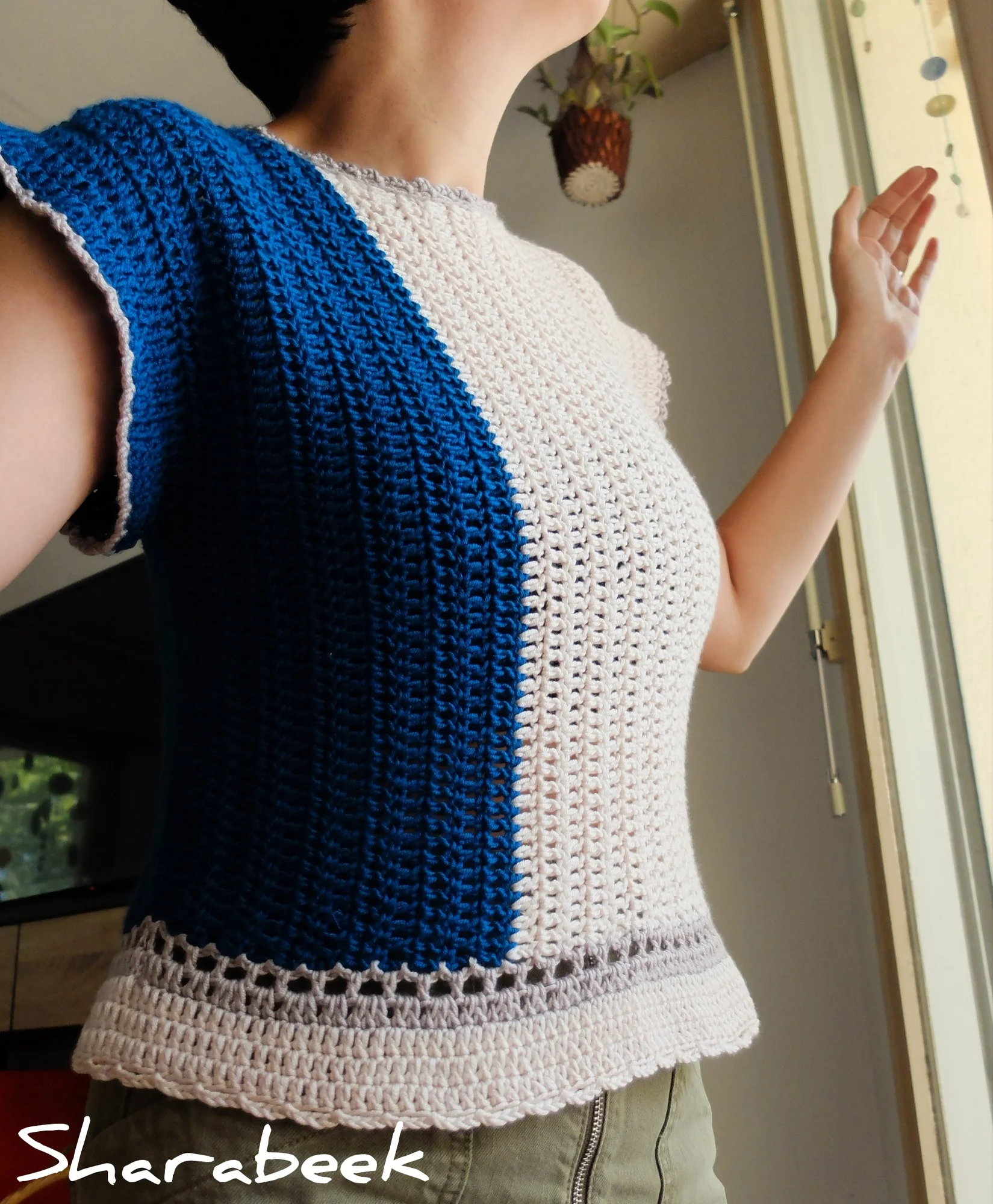 Top bleu indigo
