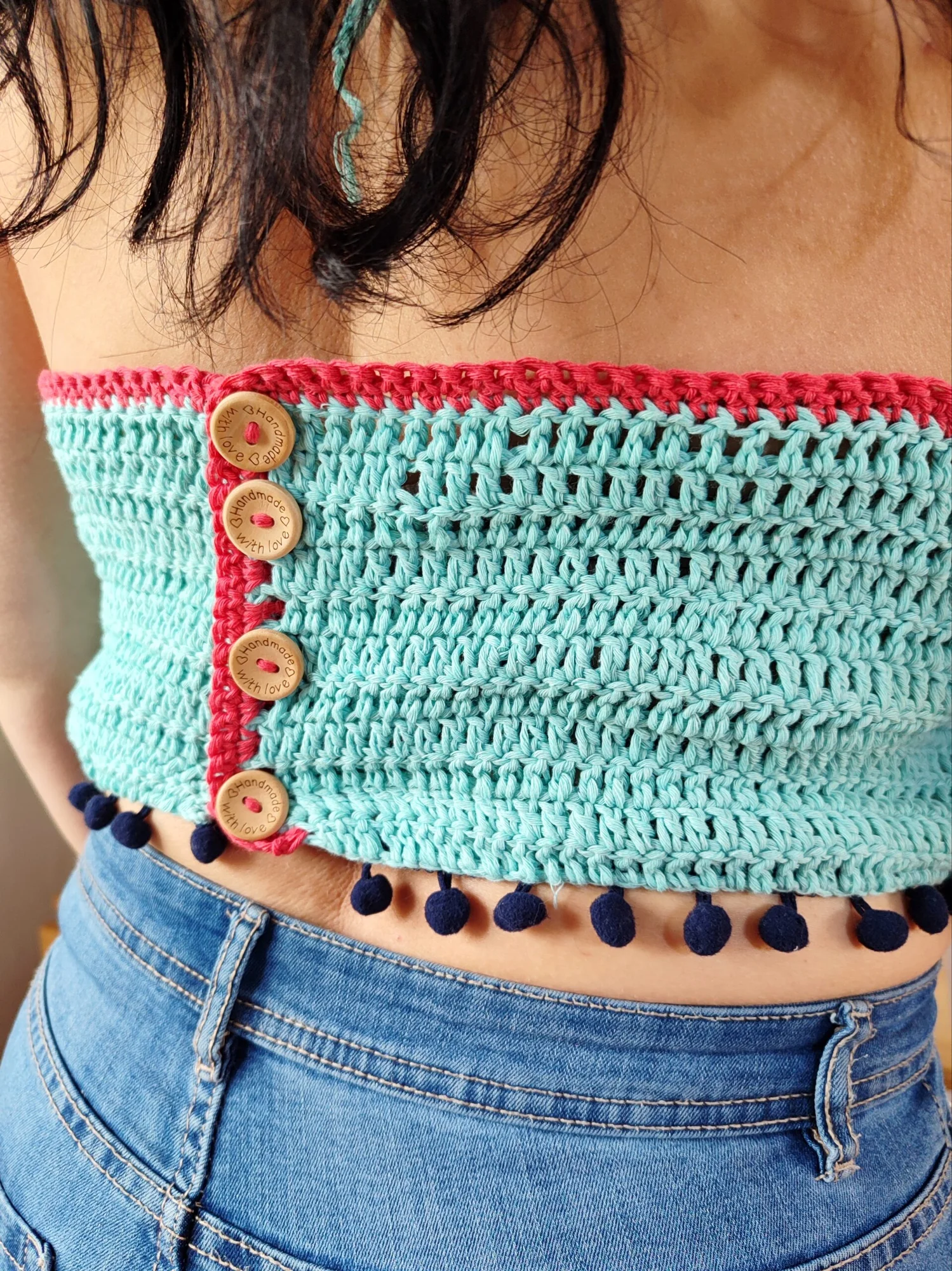 Crop Top. Turquoise clair