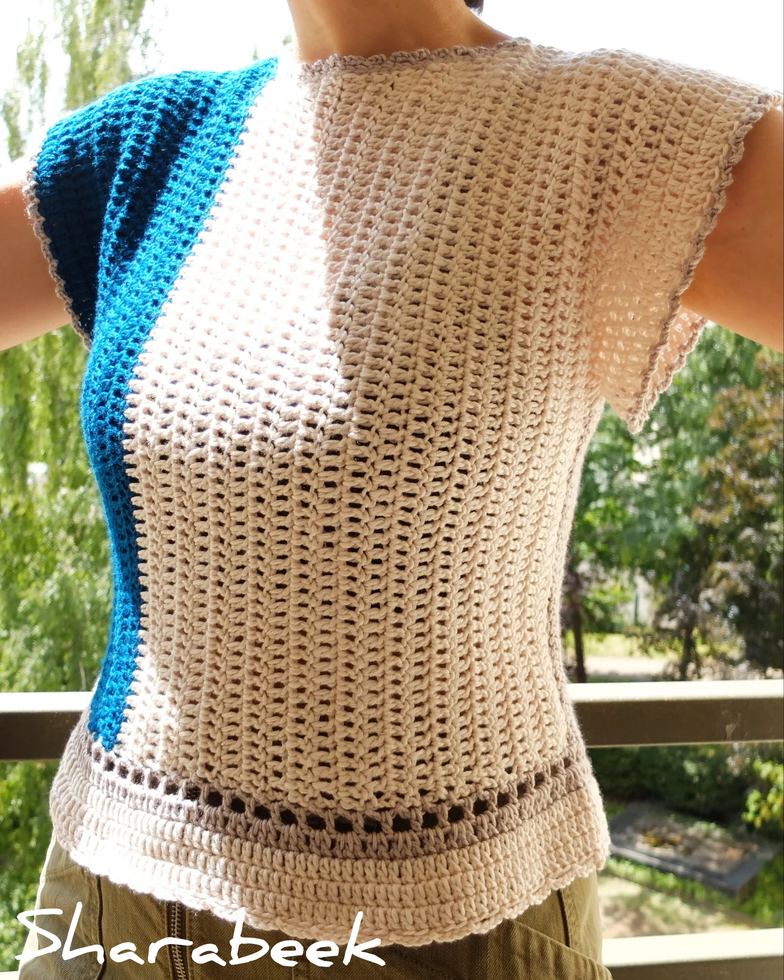 Top bleu indigo