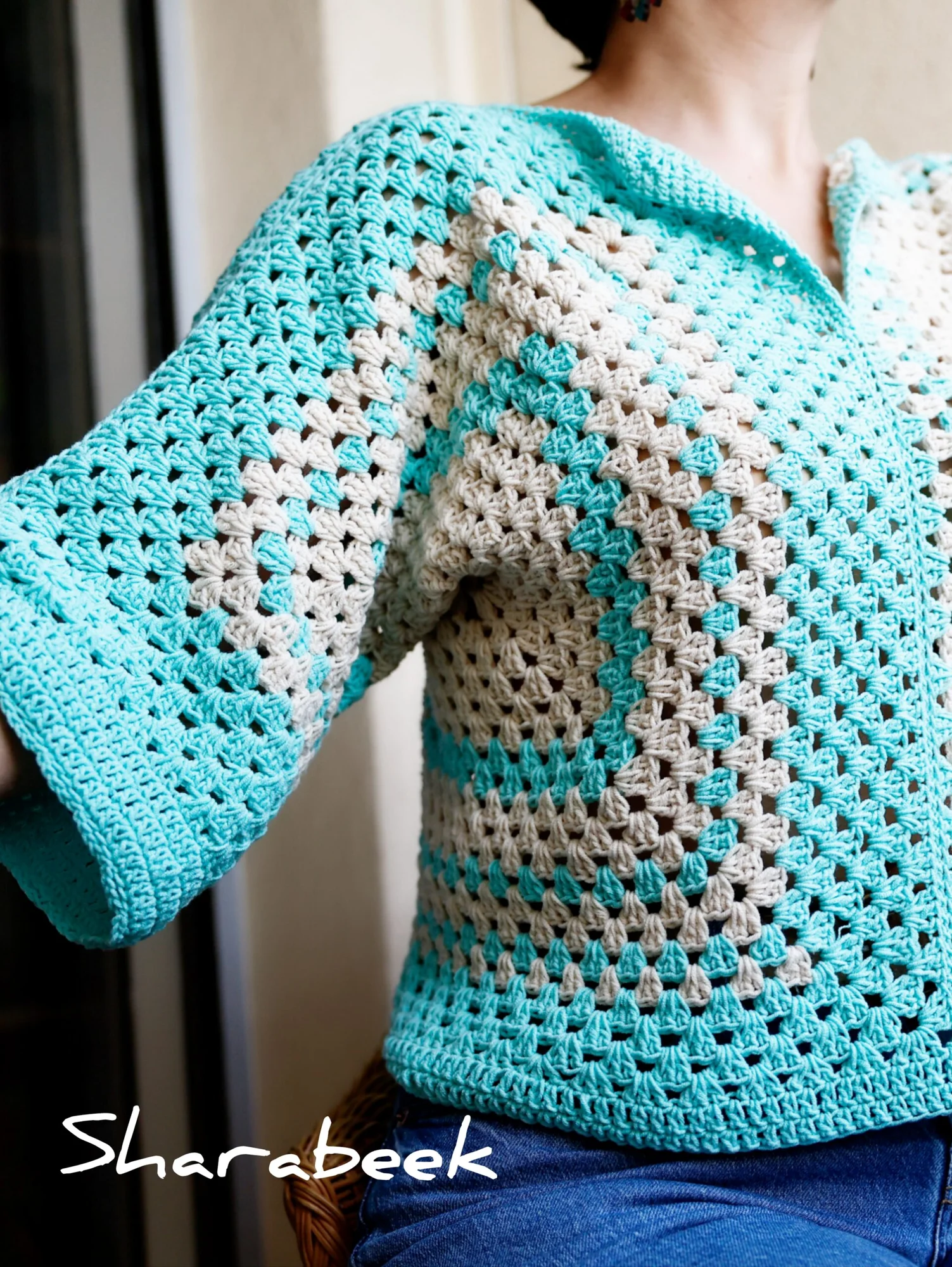 Top Sam . Royal turquoise