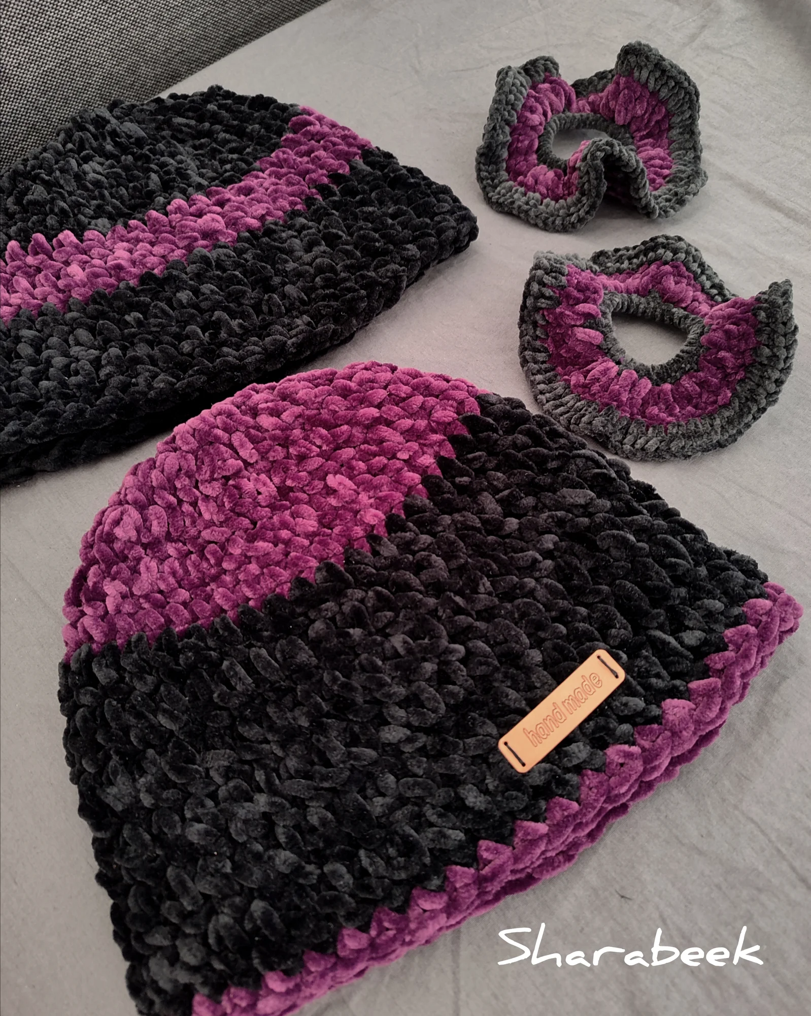 Bonnet unisexe .Velours