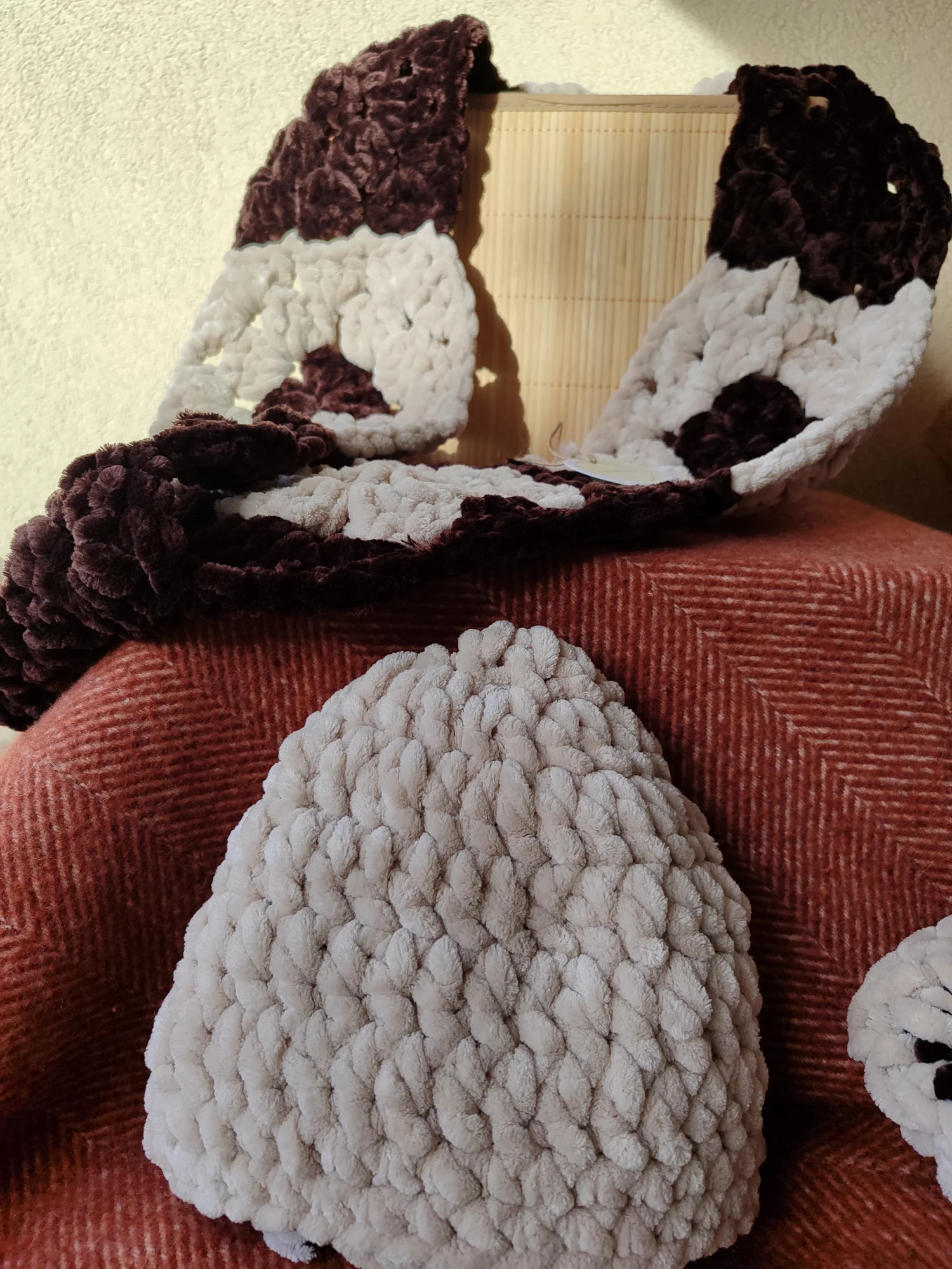 Bonnet+snood .Velours