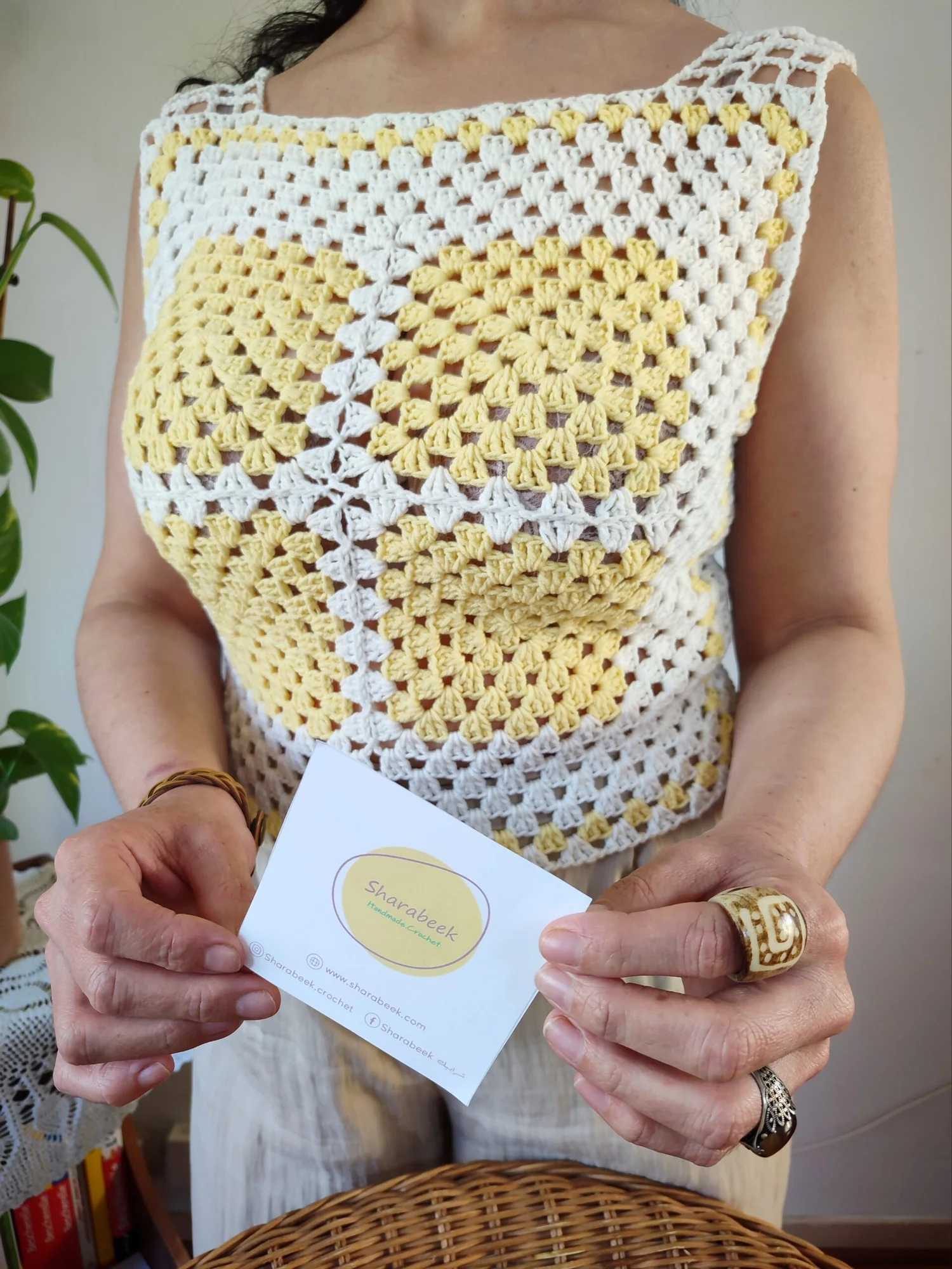 Top granny sauqre . Jaune