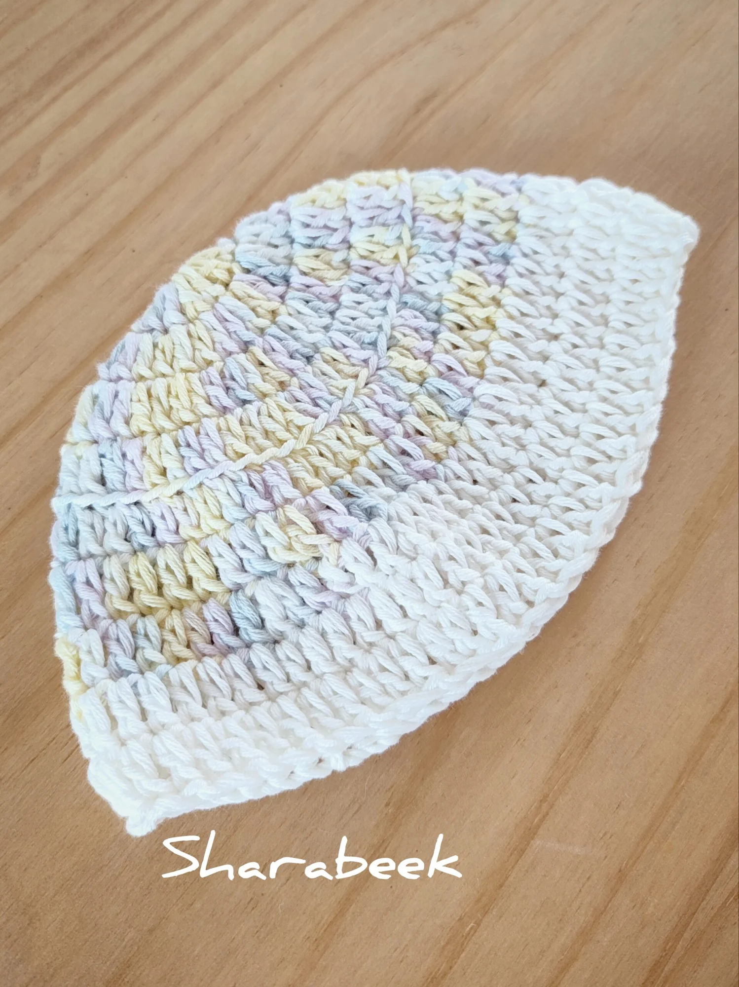 Couverture bébé et bonnet en coton 100% . jaune