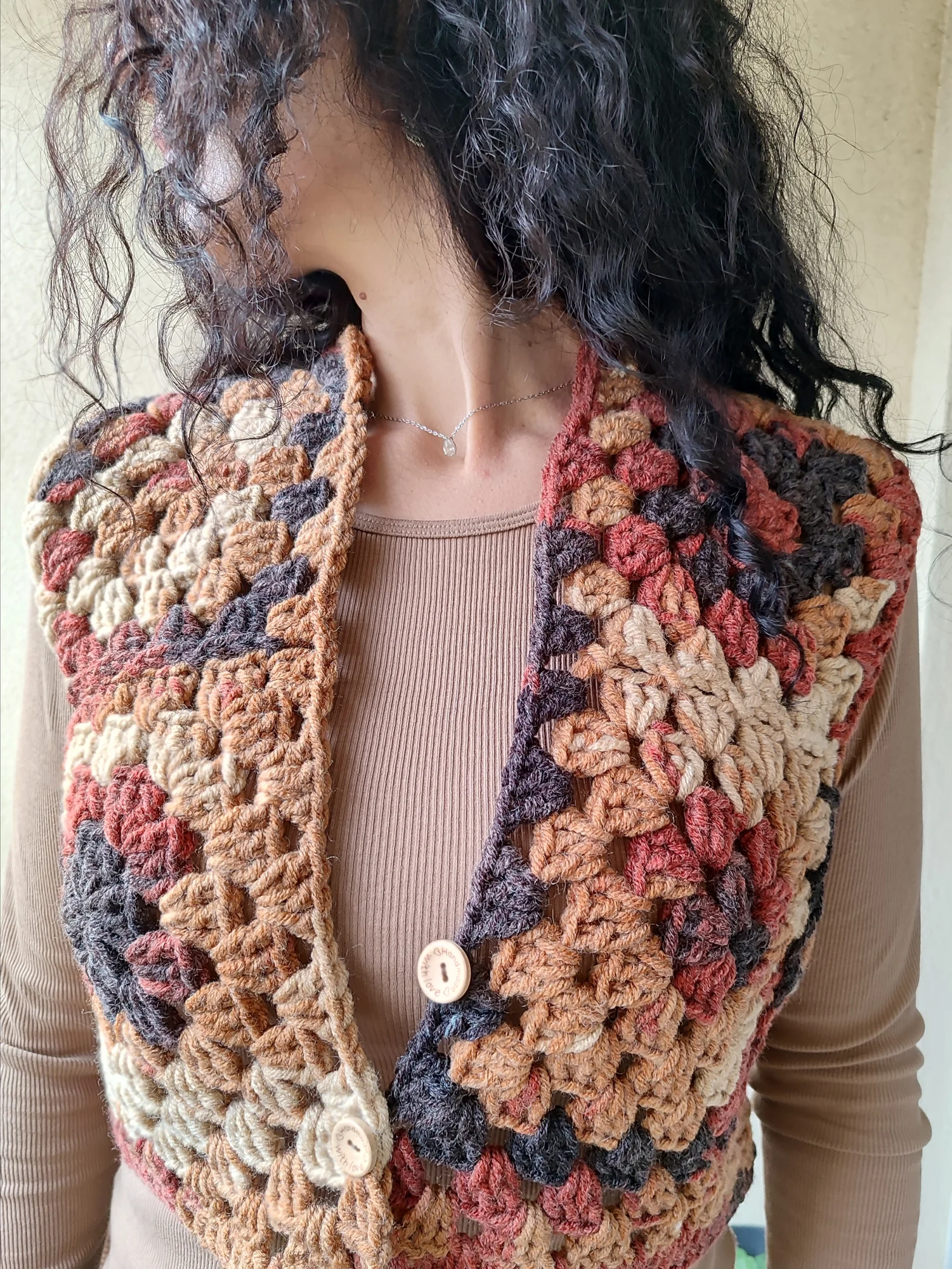 Gilet Nadia .Marron
