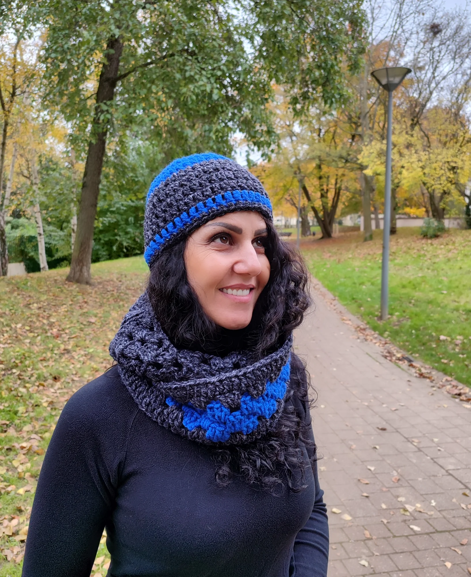 Snood. Bleu indigo