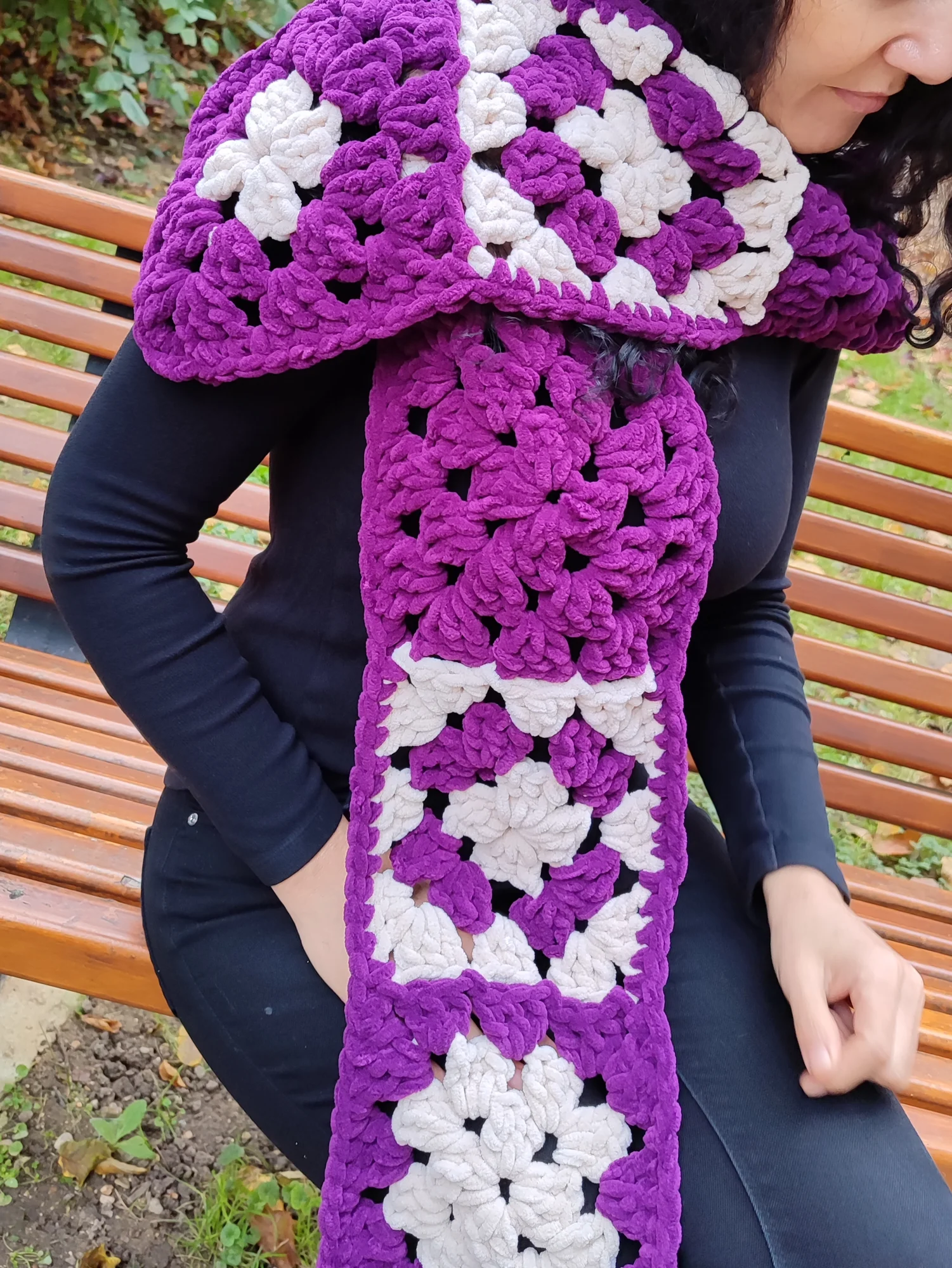 Chale velours. Mauve