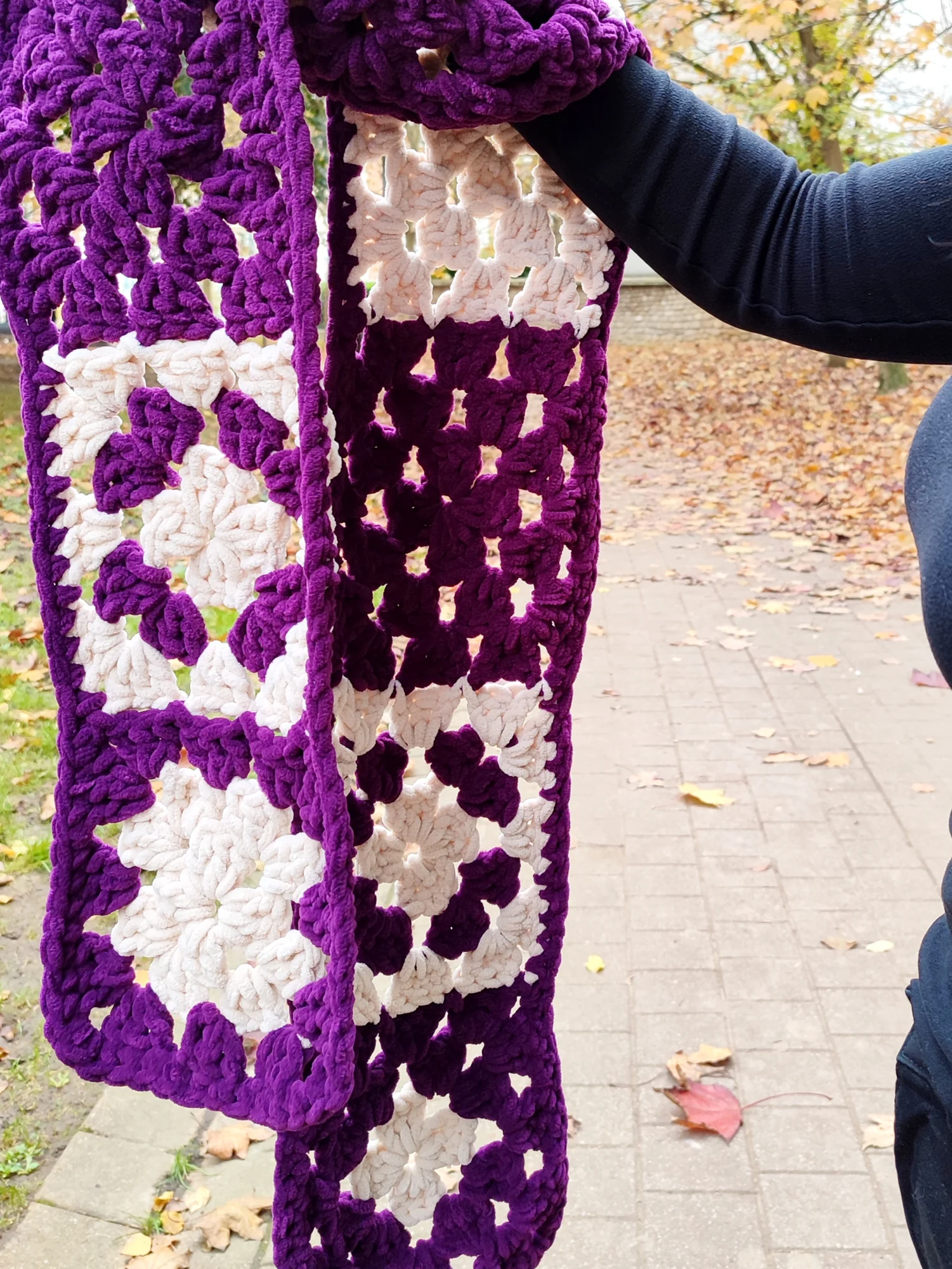 Chale velours. Mauve