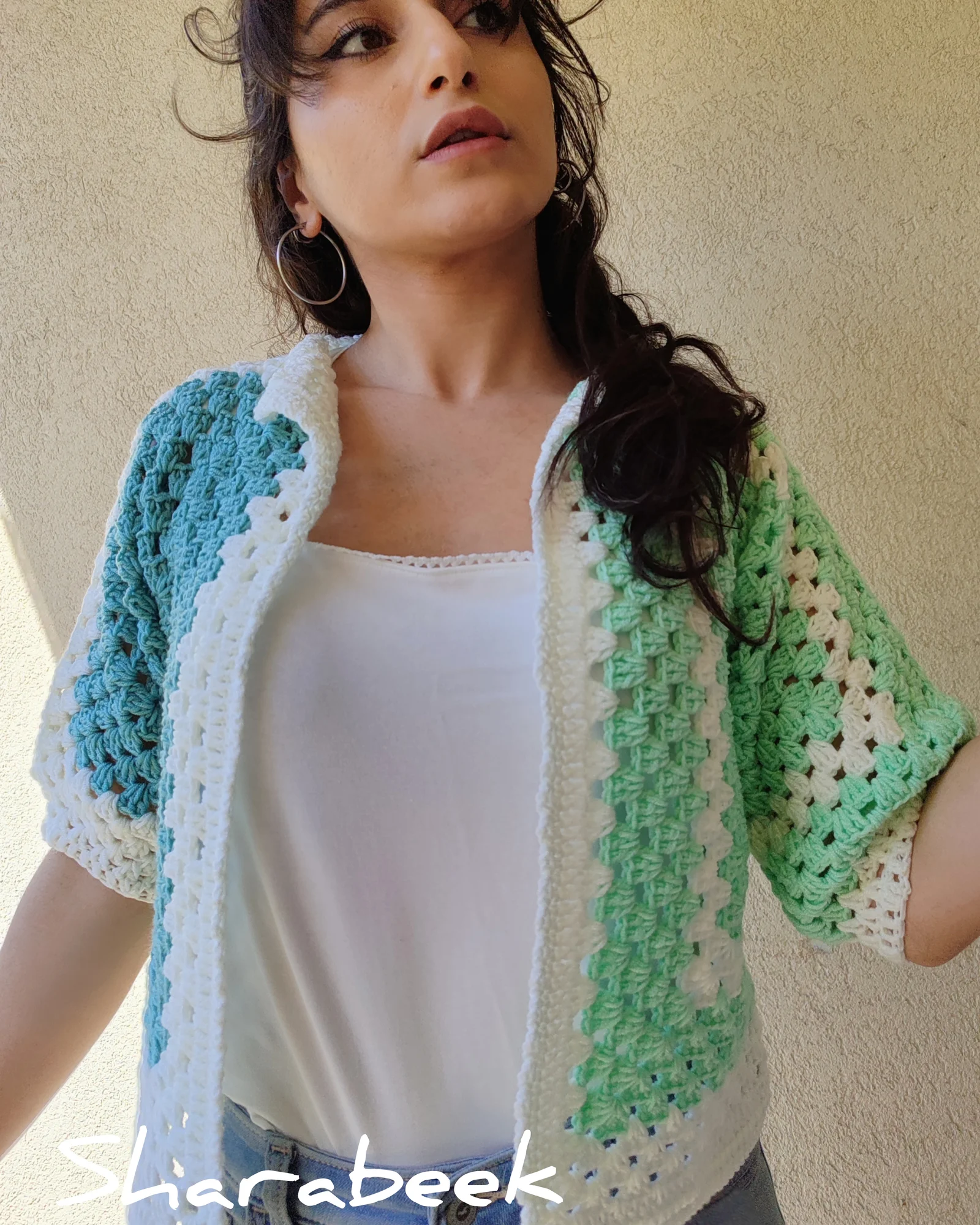 Veste carrée. verte