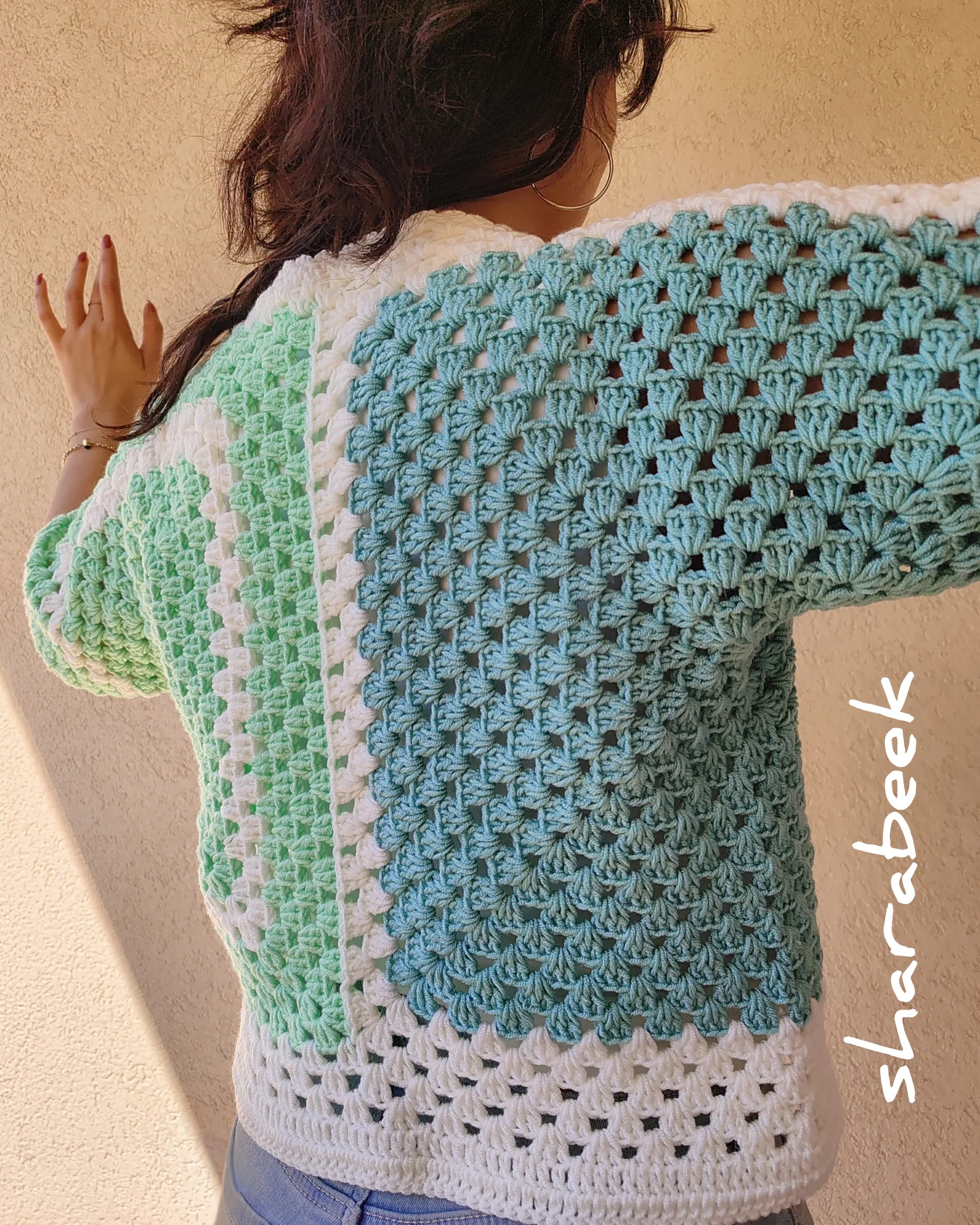 Veste carrée. verte