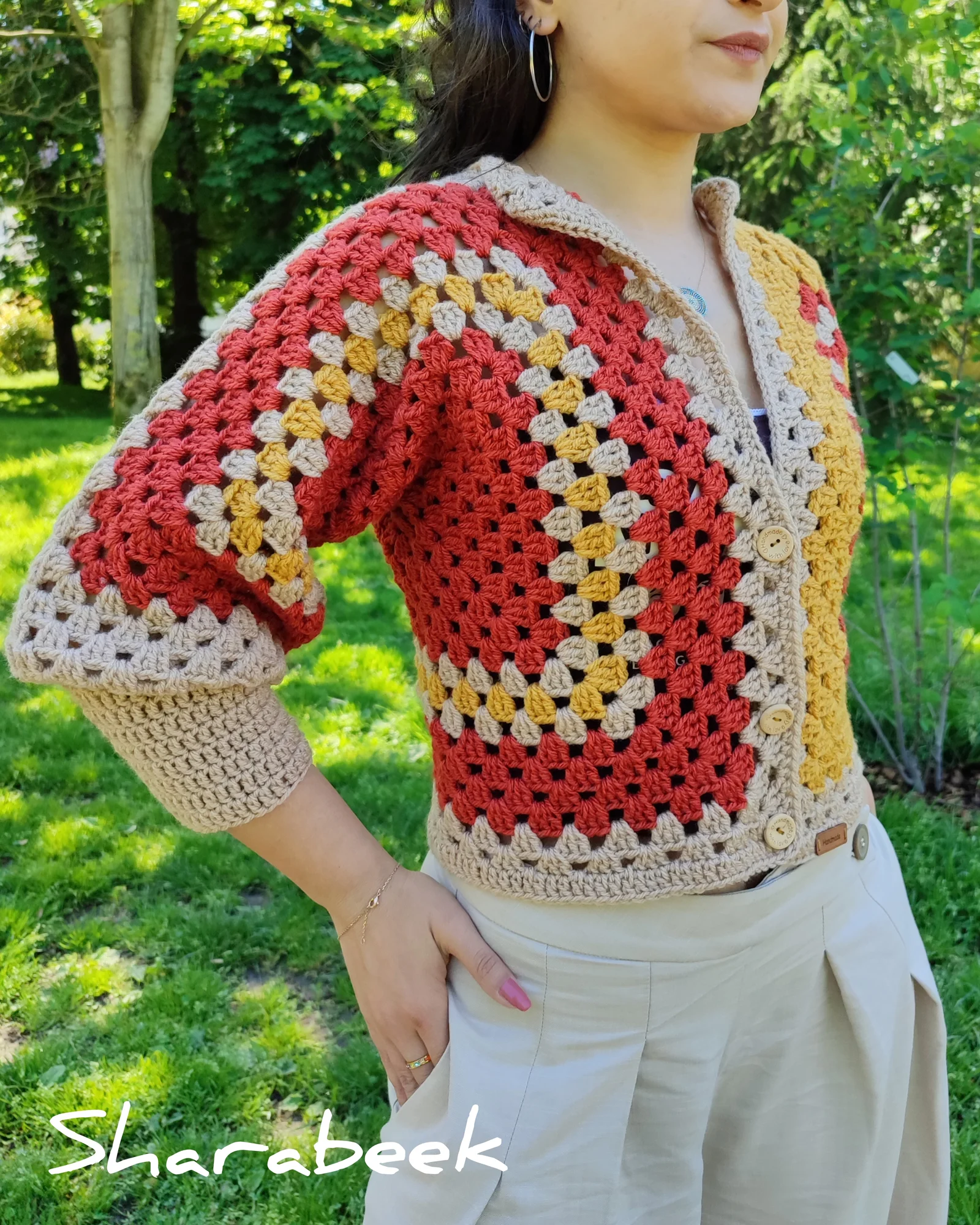 Veste carrée. orange